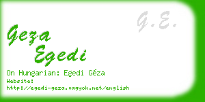 geza egedi business card